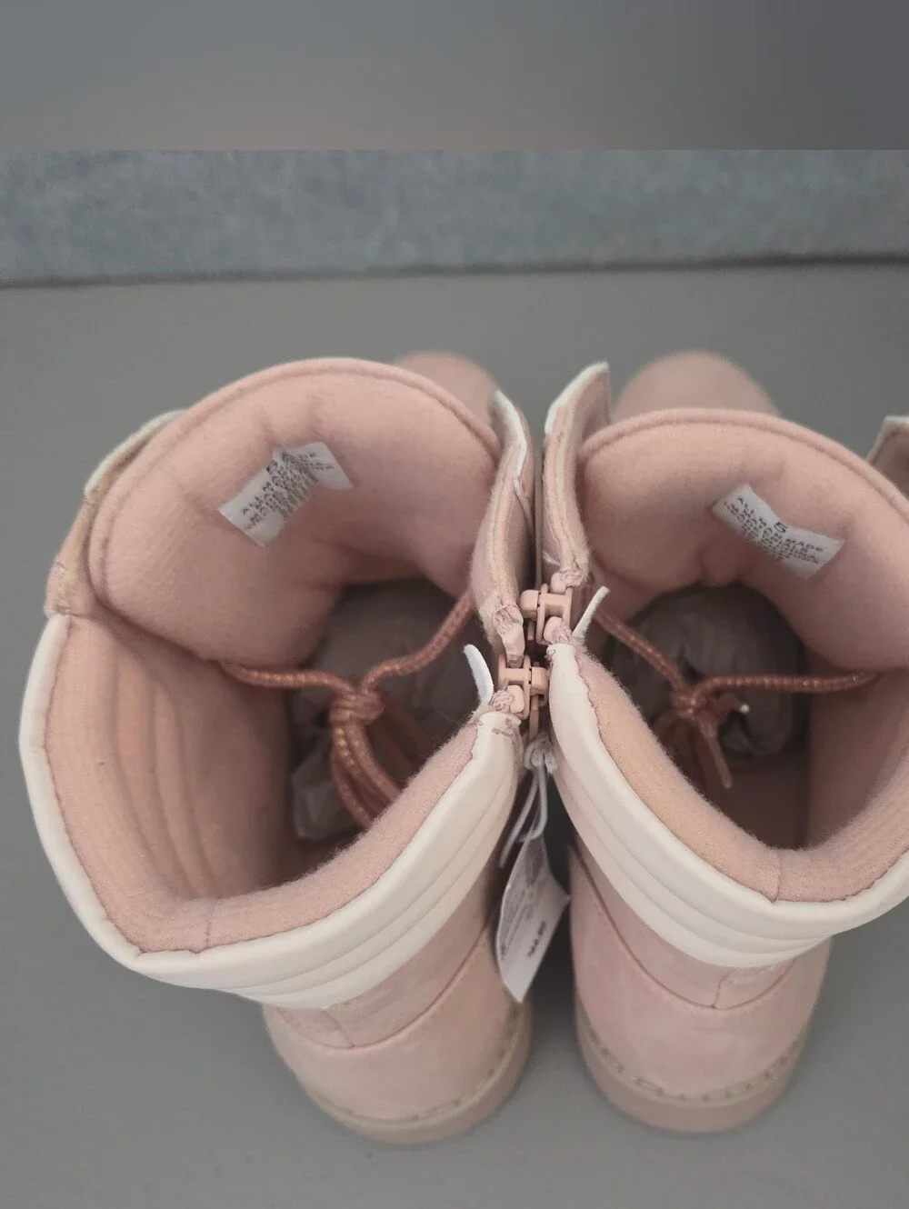 Girls Pink Quilted Lace-Up Ankle Boots